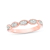 Thumbnail Image 1 of 1/6 CT. T.W. Diamond Twist Vintage-Style Stackable Band in 10K Rose Gold