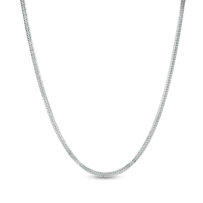 Ladies 1.0mm Foxtail Chain Necklace in 14K White Gold 18
