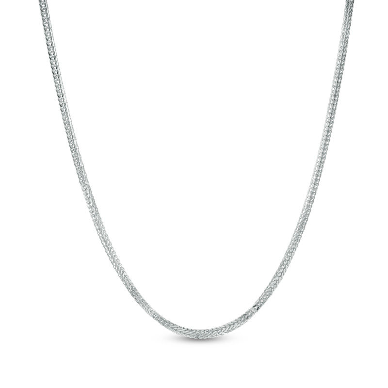 Main Image 1 of Ladies' 1.0mm Foxtail Chain Necklace in 14K White Gold - 18"