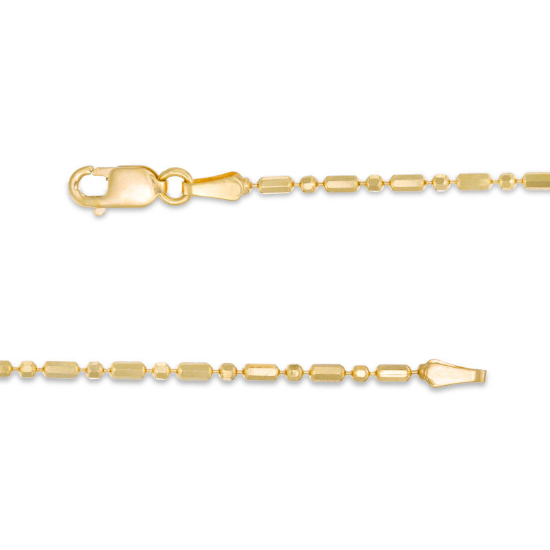 Ladies' 1.5mm Diamond-Cut Bar and Bead Chain Necklace in 14K Gold - 18"