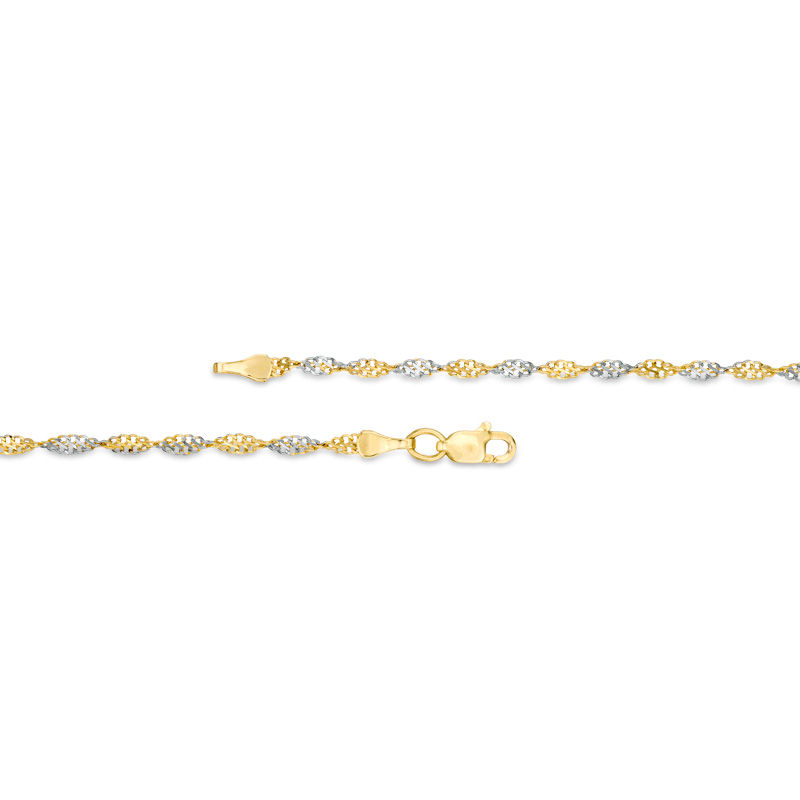 Ladies' 2.0mm Singapore Chain Necklace in 14K Two-Tone Gold - 18"