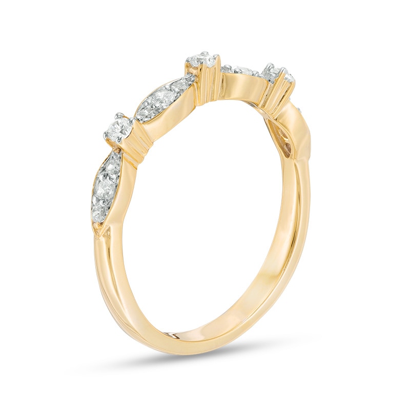 Main Image 2 of 1/4 CT. T.W. Diamond Alternating Stackable Band in 10K Gold