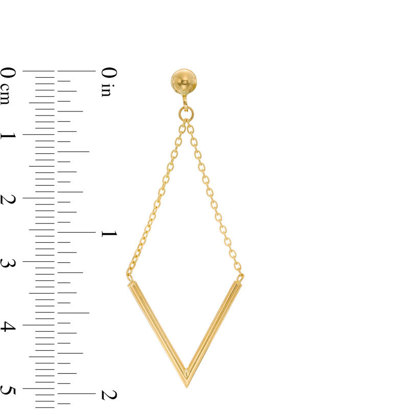 Geometric Drop Earrings in 14K Gold