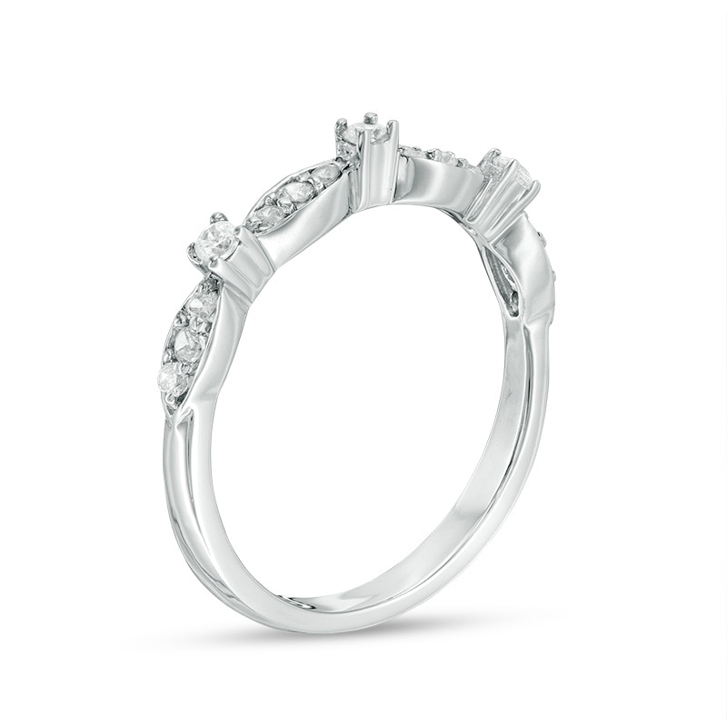 Main Image 2 of 1/4 CT. T.W. Diamond Alternating Stackable Band in 10K White Gold