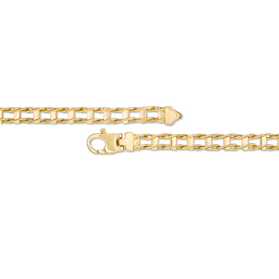 Men's 5.0mm Railroad Link Chain Necklace in Hollow 14K Gold - 20"