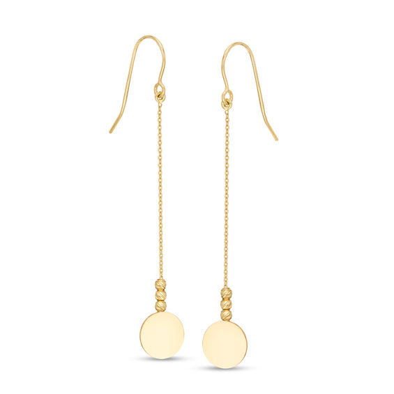 Mini Circle Linear Drop Earrings in 14K Gold | Zales