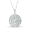Thumbnail Image 1 of 1-7/8 CT. T.W. Baguette and Round Diamond Multi-Frame Wavy Pendant in 14K White Gold