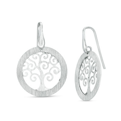 Large Gold Circular TREE OF LIFE silhouette earrings *Hypoallergenic Surgical steel earring hooks