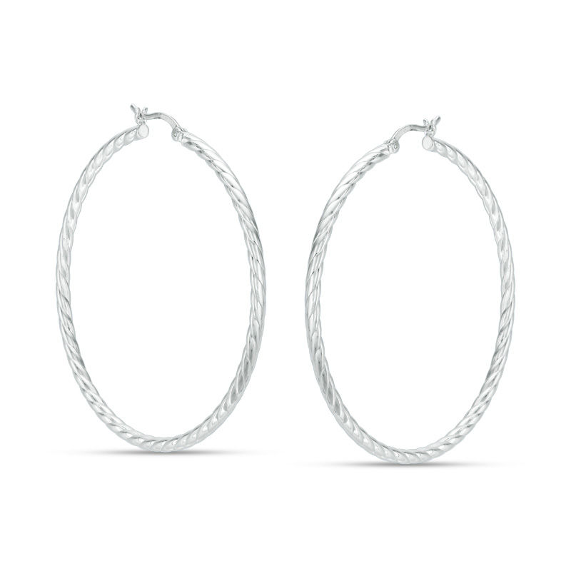 2.6 x 50.0mm Twist Hoop Earrings in Sterling Silver