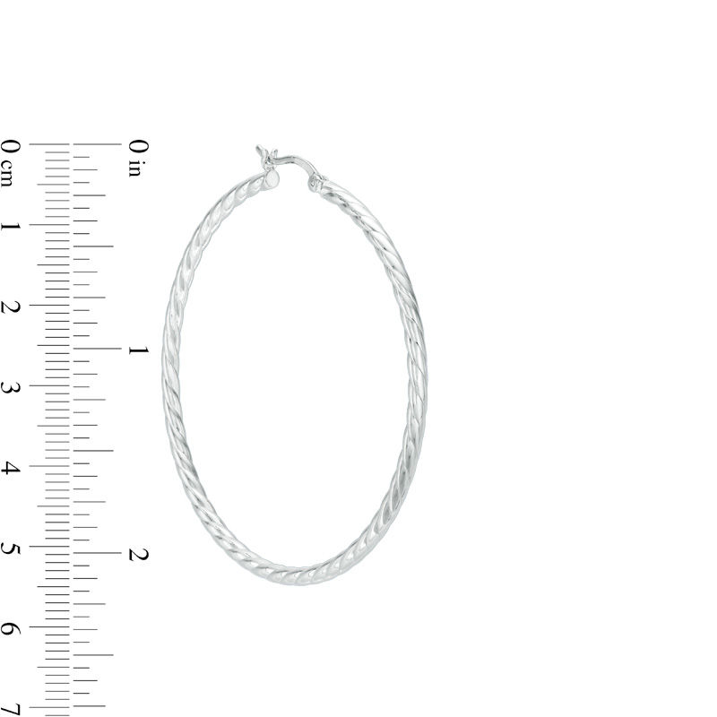 2.6 x 50.0mm Twist Hoop Earrings in Sterling Silver