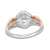 Thumbnail Image 3 of 1-1/5 CT. T.W. Diamond Past Present Future® Double Frame Engagement Ring in 14K Two-Tone Gold