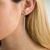 Thumbnail Image 1 of Diamond-Cut Bead Chain Tassel Drop Earrings in Sterling Silver