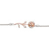 Thumbnail Image 1 of Enchanted Disney Belle 1/10 CT. T.W. Diamond Rose Bolo Bracelet in Sterling Silver and 10K Rose Gold - 8.5"