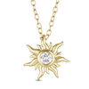 Thumbnail Image 1 of Enchanted Disney Rapunzel 1/6 CT. Diamond Solitaire Sun Pendant in 10K Gold - 19"