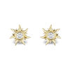 Thumbnail Image 0 of Enchanted Disney Rapunzel 1/10 CT. T.W. Diamond Solitaire Sun Stud Earrings in 10K Gold