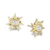 Thumbnail Image 1 of Enchanted Disney Rapunzel 1/10 CT. T.W. Diamond Solitaire Sun Stud Earrings in 10K Gold