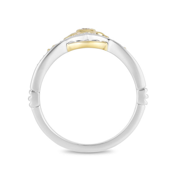 Enchanted Disney Rapunzel 1/10 CT. T.w. Diamond Sun Tiara Ring in Sterling Silver and 10K Gold