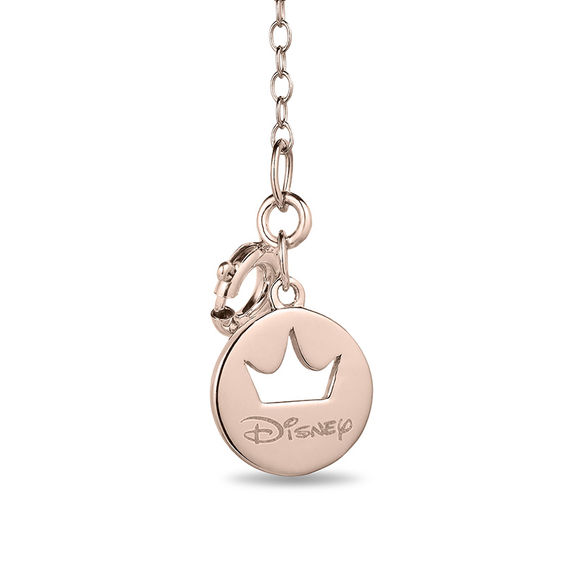 Enchanted Disney Snow White 1/10 CT. T.w. Diamond Bow Necklace in 10K Rose Gold - 19"
