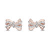 Thumbnail Image 0 of Enchanted Disney Snow White 1/10 CT. T.W. Diamond Bow Stud Earrings in 10K Rose Gold