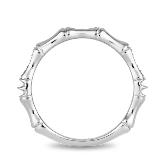 Enchanted Disney Mulan 1/20 CT. T.w. Diamond Bamboo Stackable Band in 10K White Gold