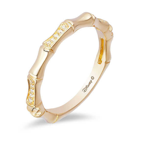 Enchanted Disney Mulan 1/20 CT. T.w. Diamond Bamboo Stackable Band in 10K Gold