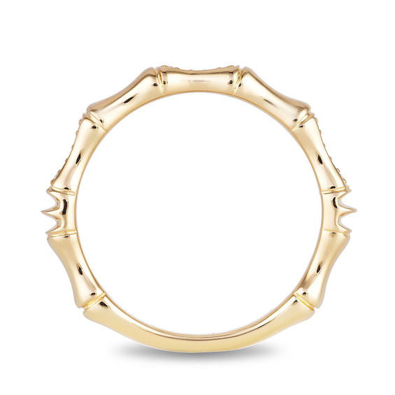Enchanted Disney Mulan 1/20 CT. T.w. Diamond Bamboo Stackable Band in 10K Gold