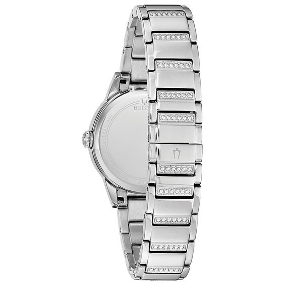 Ladies' Bulova Turnstyle Crystal Accent Watch with Mother-of-Pearl Dial (Model: 96L257)