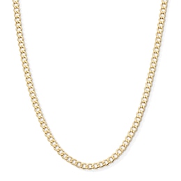 10K Hollow Gold Beveled Curb Chain - 24"