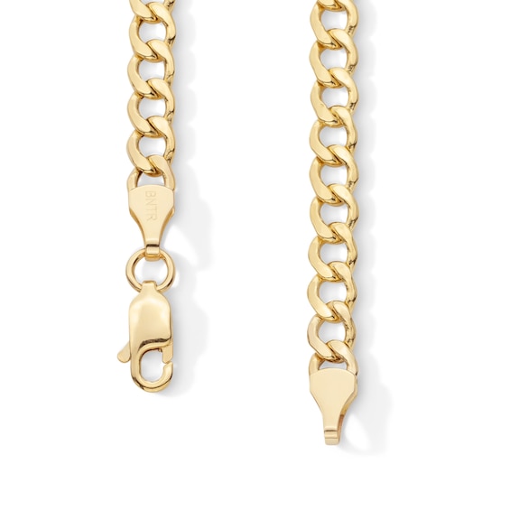 10K Hollow Gold Beveled Curb Chain - 24"
