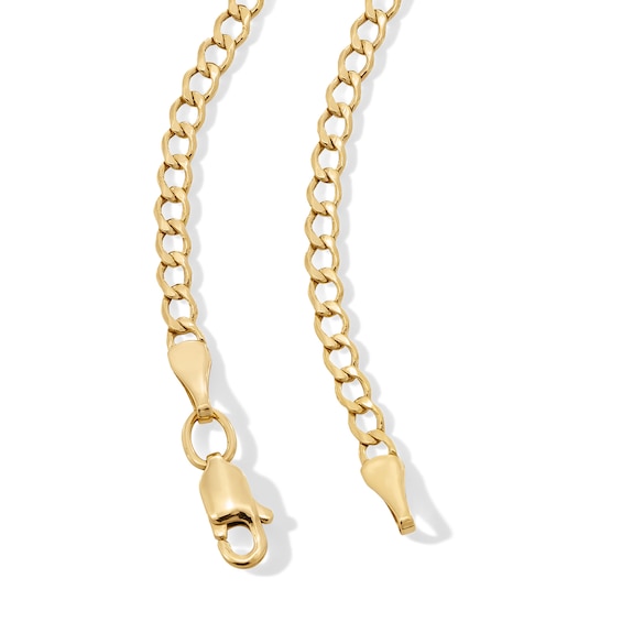 10K Hollow Gold Beveled Curb Chain - 22"