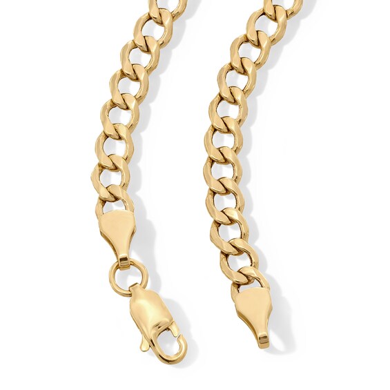 10K Hollow Gold Beveled Curb Chain - 20"