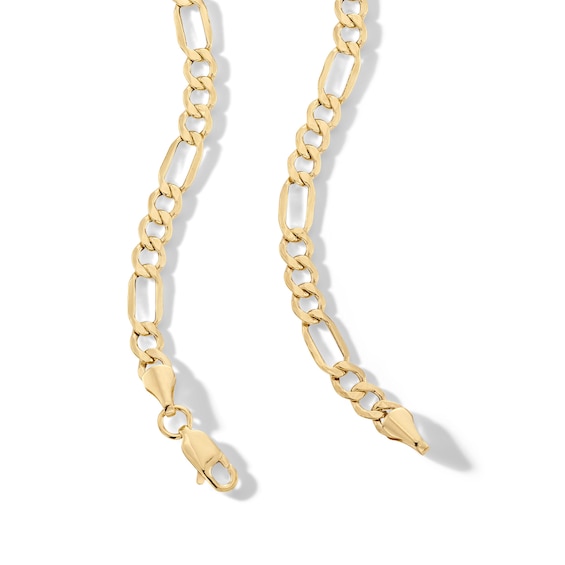 10K Hollow Gold Beveled Figaro Chain - 20"