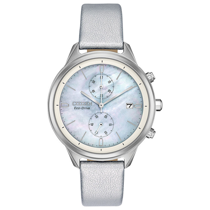 Ladies' Citizen Eco-Drive® Chandler Chronograph Strap Watch with Mother-of-Pearl Dial (Model: FB2000-03D)