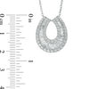 Thumbnail Image 1 of 2 CT. T.W. Baguette and Round Diamond Horseshoe Pendant in 14K White Gold