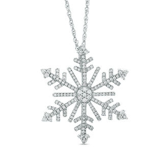 1/2 CT. T.W. Diamond Snowflake Pendant in 10K White Gold
