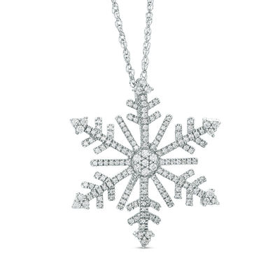 1/2 CT. T.W. Diamond Snowflake Pendant 