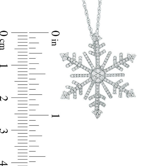 1/2 CT. T.w. Diamond Snowflake Pendant in 10K White Gold