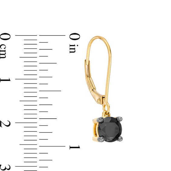 1-1/2 CT. T.w. Black Diamond Solitaire Drop Earrings in 10K Gold