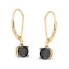 Thumbnail Image 1 of 1-1/2 CT. T.W. Black Diamond Solitaire Drop Earrings in 10K Gold