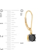 Thumbnail Image 2 of 1-1/2 CT. T.W. Black Diamond Solitaire Drop Earrings in 10K Gold