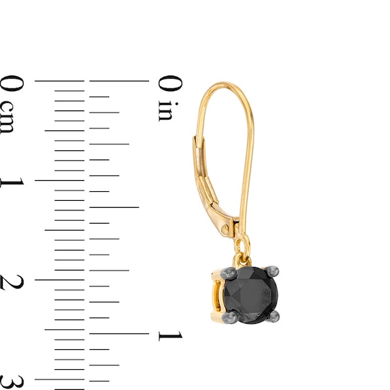1-1/2 CT. T.w. Black Diamond Solitaire Drop Earrings in 10K Gold