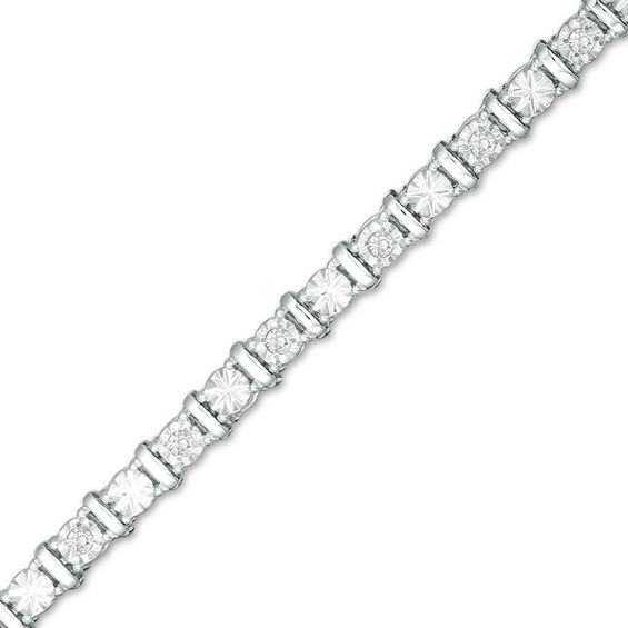 1/4 CT. T.w. Diamond Bar Tennis Bracelet in Sterling Silver - 7.25"