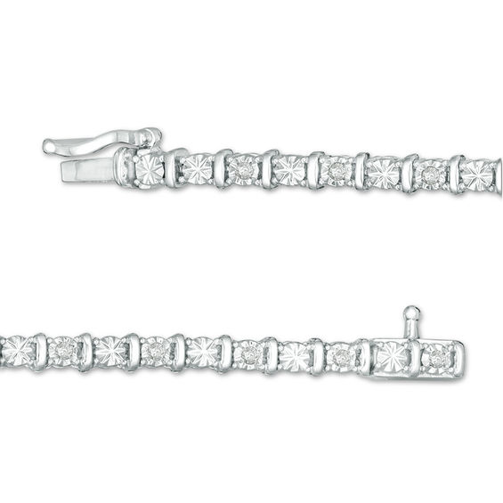 1/4 CT. T.w. Diamond Bar Tennis Bracelet in Sterling Silver - 7.25"