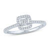 Thumbnail Image 0 of 1/6 CT. T.W. Princess-Cut Diamond Frame Promise Ring in 10K White Gold