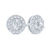 Thumbnail Image 1 of 1/3 CT. T.W. Diamond Frame Stud Earrings in 10K White Gold