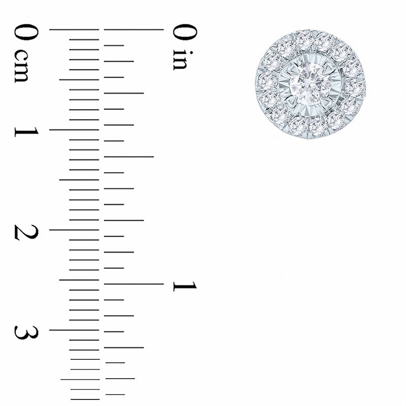 Main Image 2 of 1/3 CT. T.W. Diamond Frame Stud Earrings in 10K White Gold