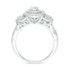 Thumbnail Image 4 of 1 CT. T.W. Certified Oval Diamond Past Present Future® Frame Engagement Ring in 14K White Gold (I/I1)