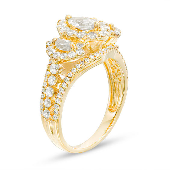 1-1/2 CT. T.w. Marquise Diamond Past Present FutureÂ® Frame Engagement Ring in 14K Gold