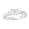 Thumbnail Image 1 of 1 CT. T.W. Princess-Cut Diamond Past Present Future® Engagement Ring in 14K White Gold
