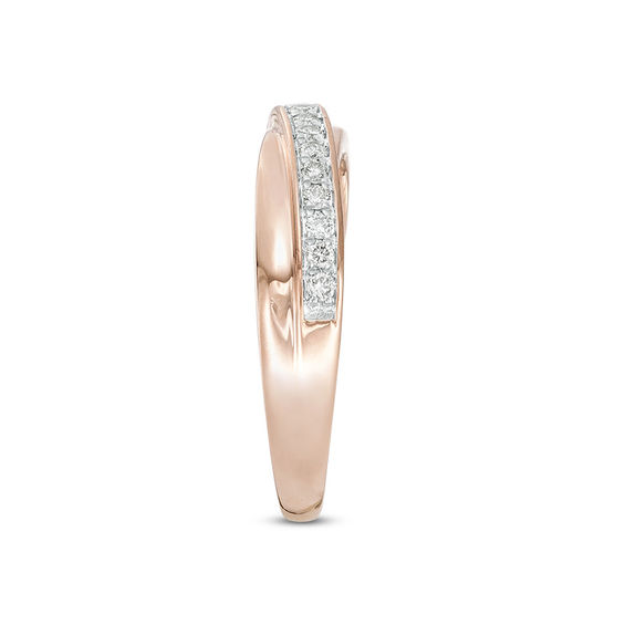 1/5 CT. T.w. Diamond Crossover Anniversary Band in 10K Rose Gold
